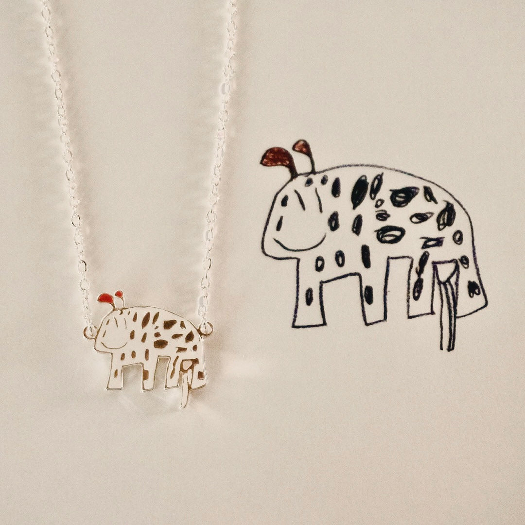 Colored handwriting necklace