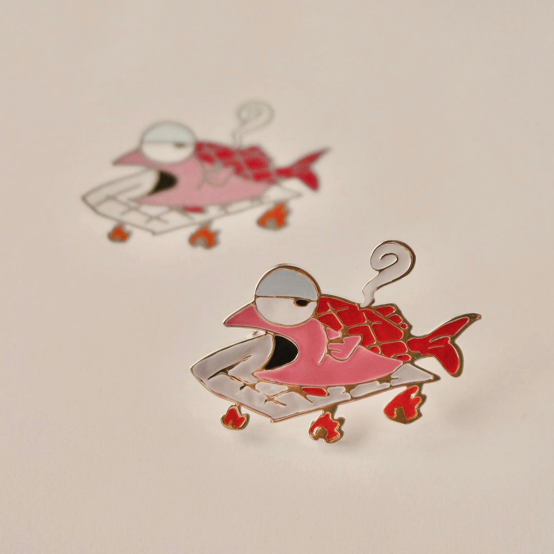 Colored handwriting brooch
