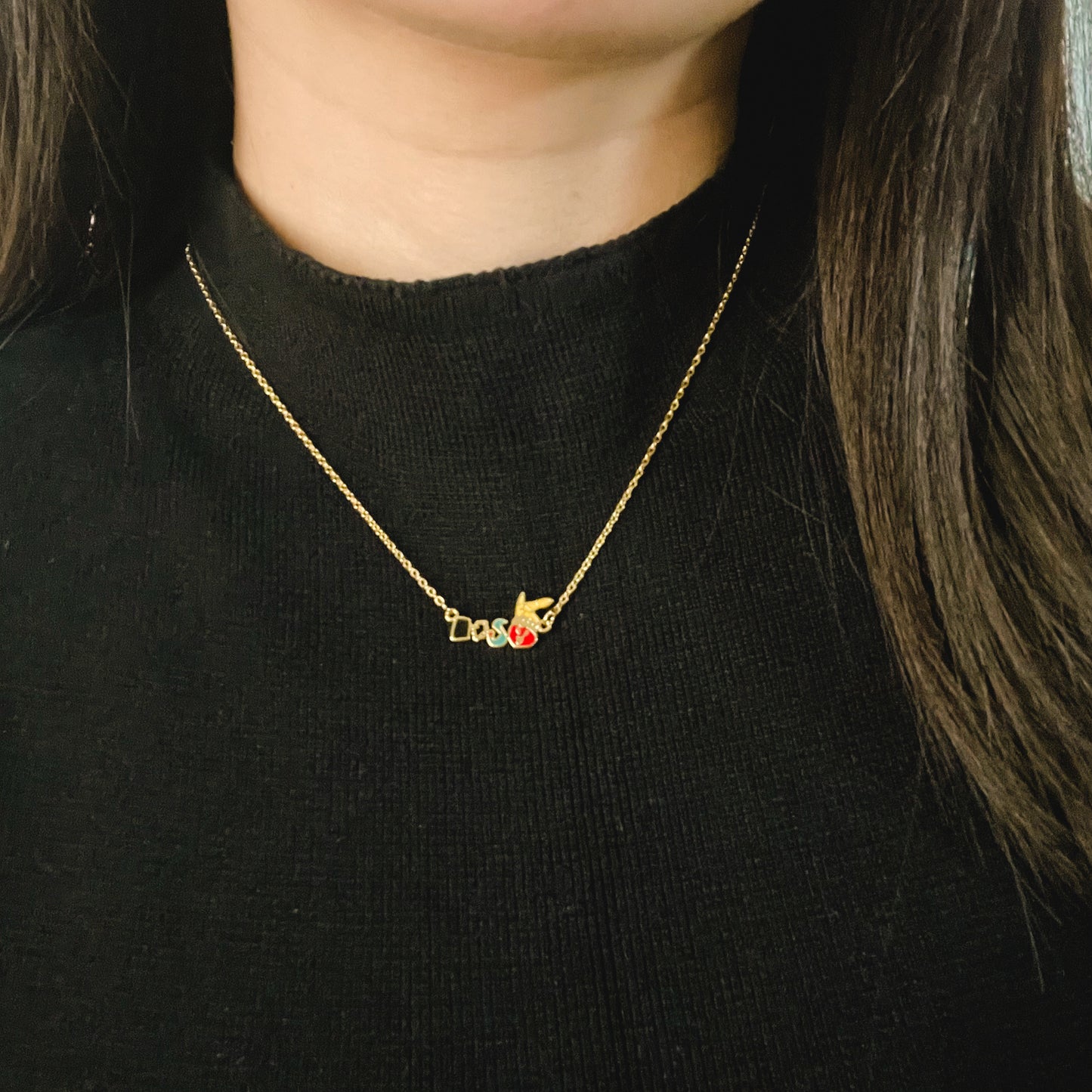 Colored handwriting necklace