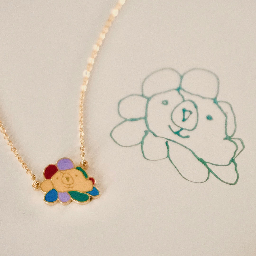 Colored handwriting necklace