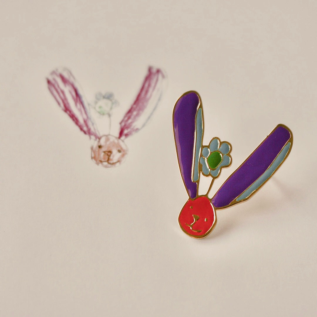 Colored handwriting brooch