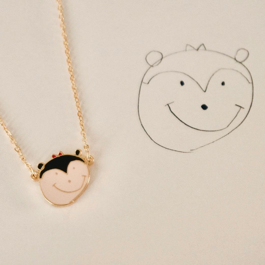 Colored handwriting necklace