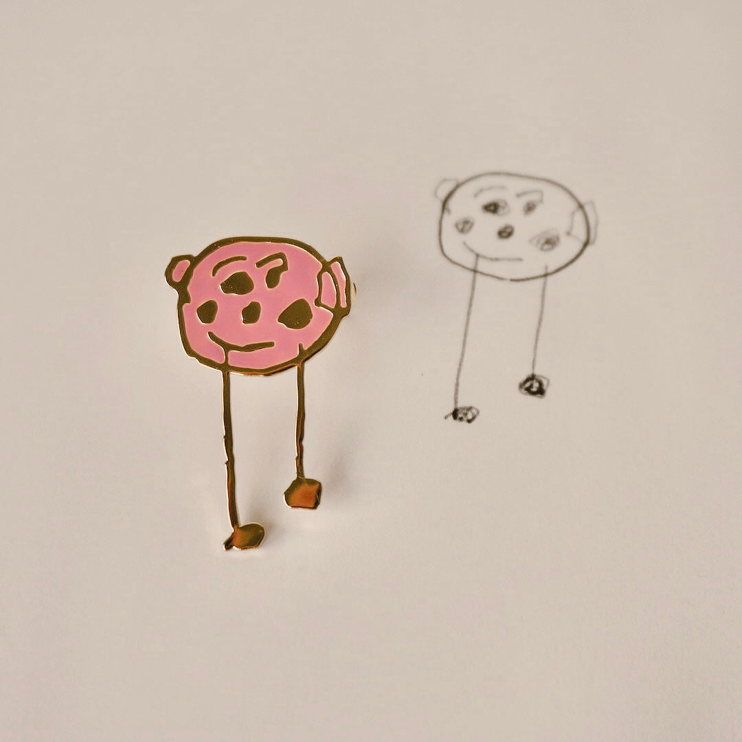 Colored handwriting brooch