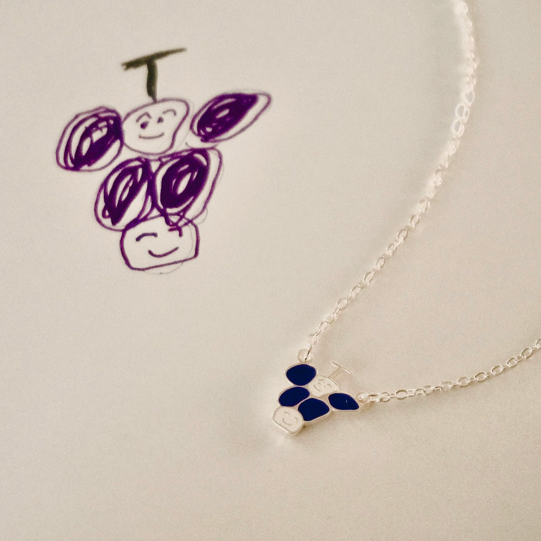 Colored handwriting necklace