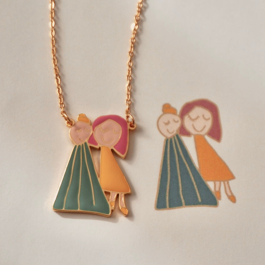 Colored handwriting necklace