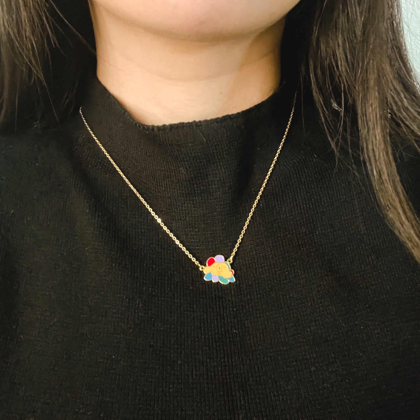 Colored handwriting necklace