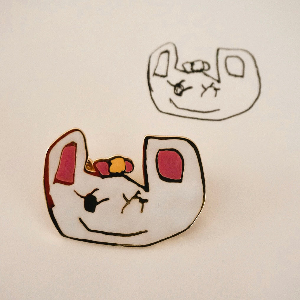 Colored handwriting brooch