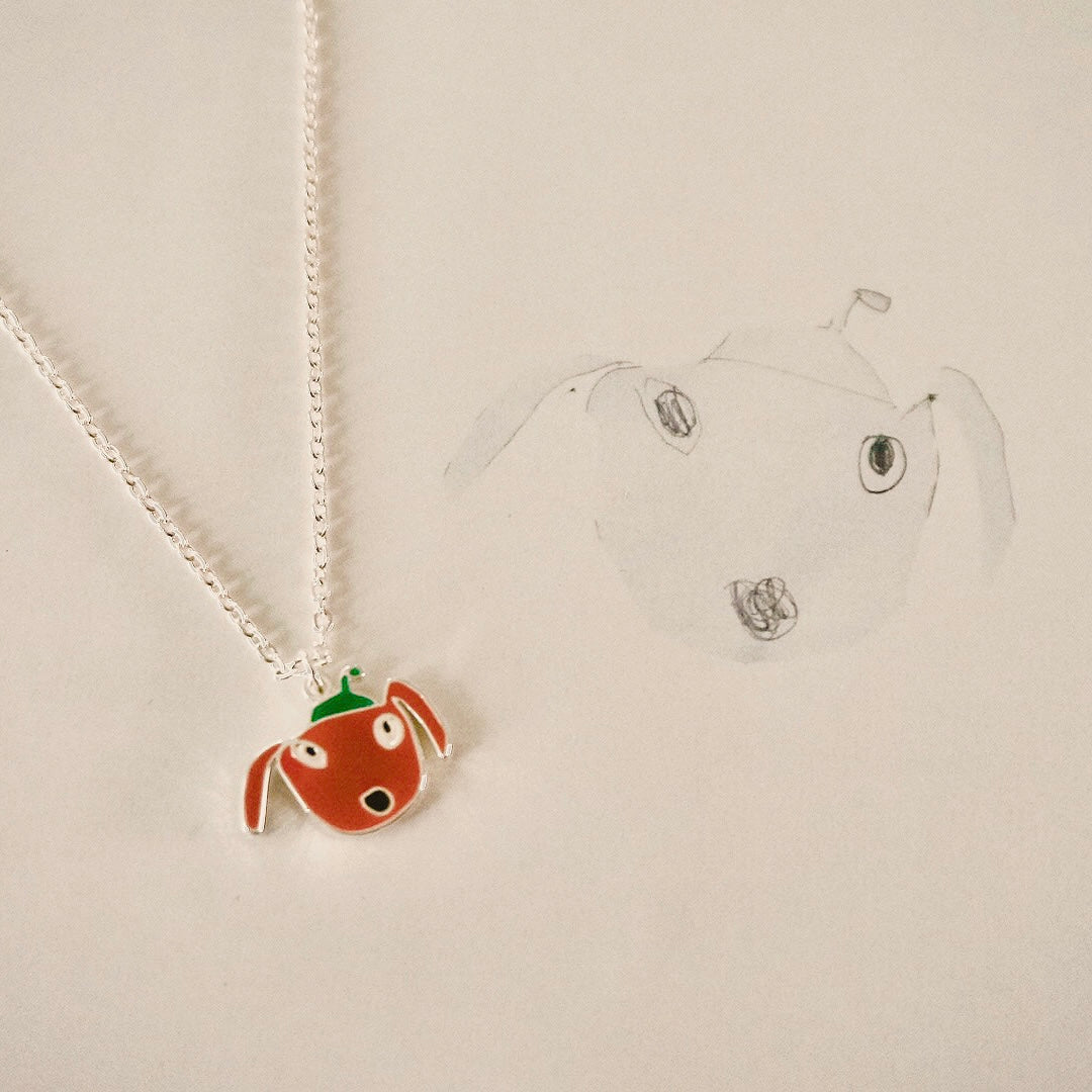 Colored handwriting necklace