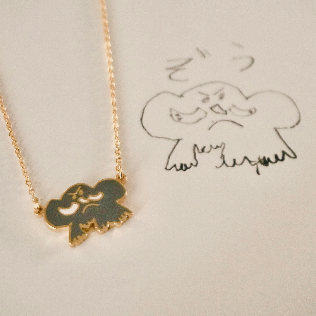 Colored handwriting necklace