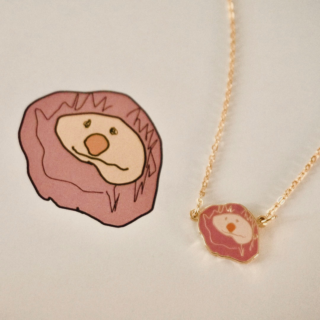 Colored handwriting necklace