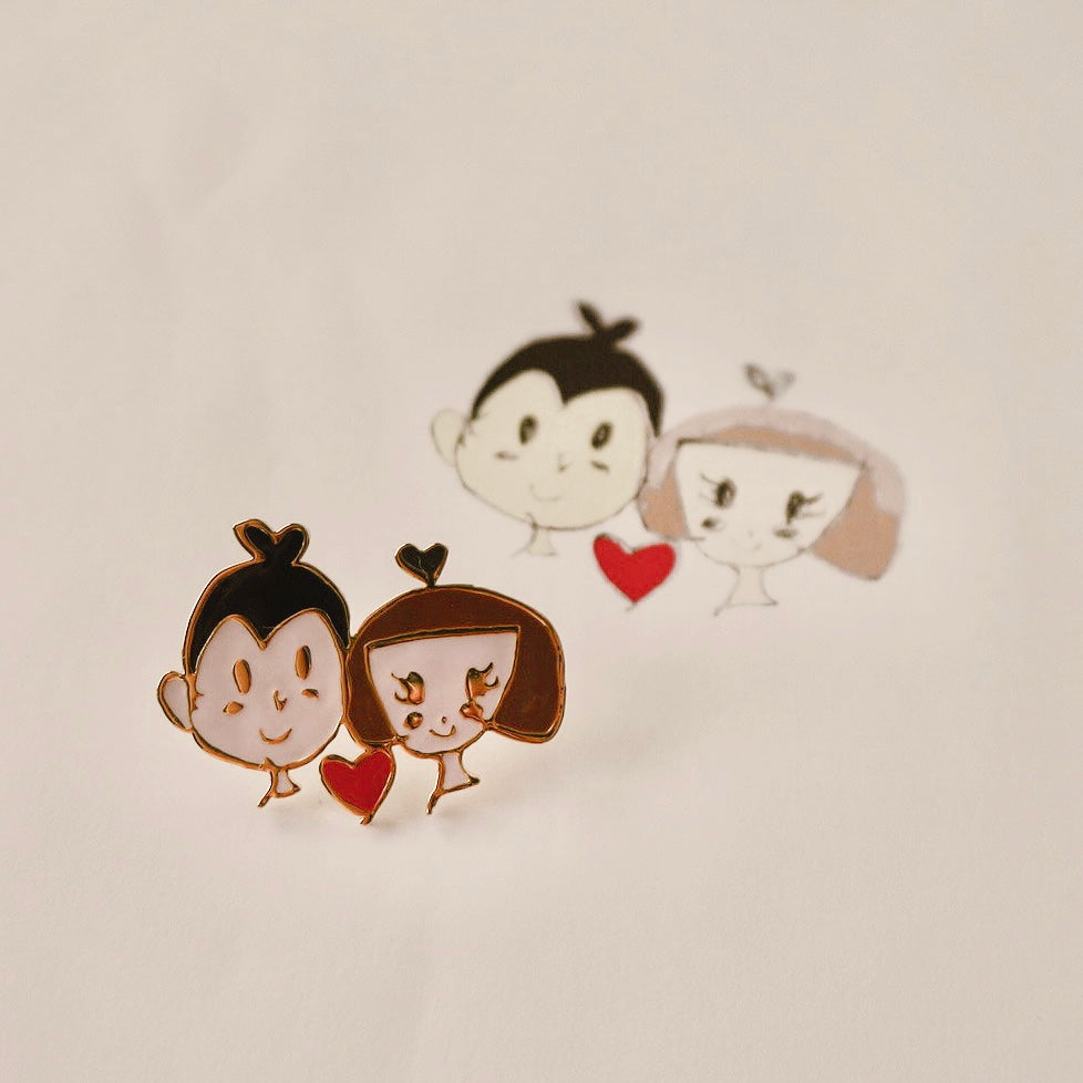 Colored handwriting brooch