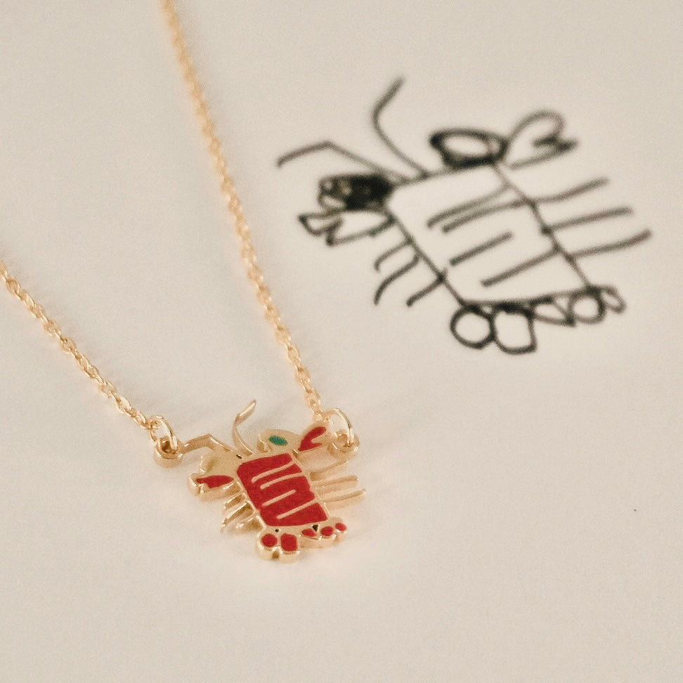 Colored handwriting necklace