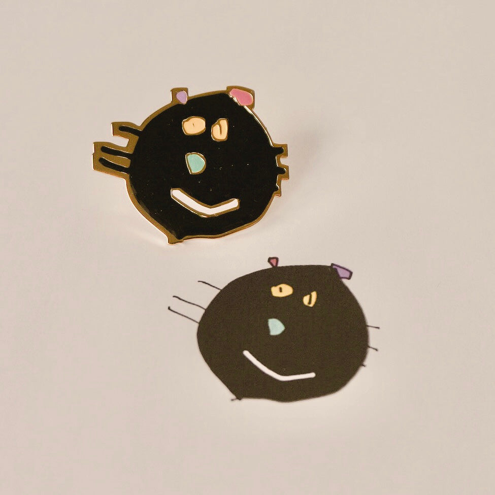 Colored handwriting brooch