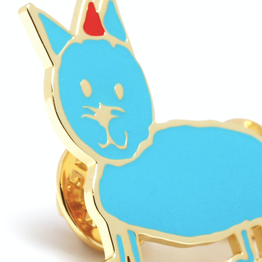 Colored handwriting brooch