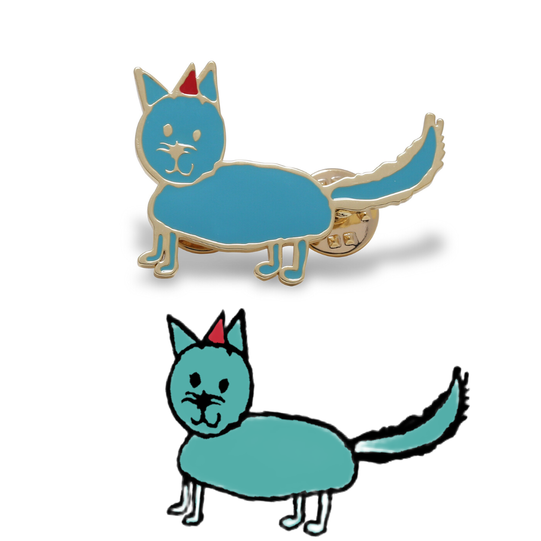 子供の絵で作るブローチ